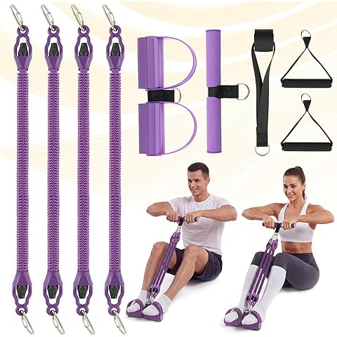 Banda de resistencia de pedal multifunción con mango, 4 bandas de resistencia ajustables de tubo para abdomen, cintura, brazo, núcleo/ABS
