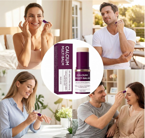 Calcium Multi Bálsamo hidratante todo en uno con calcio y colágeno, reparación de la piel antienvejecimiento para cara, ojos, labios, cuello, cuidado de la piel portátil hidratante, paquete de 2