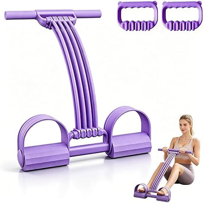 Banda de resistencia de pedal multifunción con mango, 4 bandas de resistencia ajustables de tubo para abdomen, cintura, brazo, núcleo/ABS
