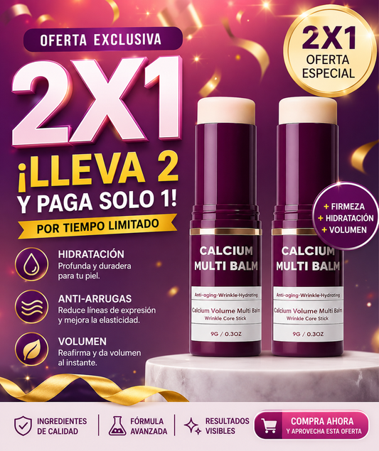 Calcium Multi Bálsamo hidratante todo en uno con calcio y colágeno, reparación de la piel antienvejecimiento para cara, ojos, labios, cuello, cuidado de la piel portátil hidratante, paquete de 2
