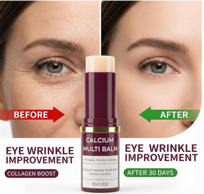 Calcium Multi Bálsamo hidratante todo en uno con calcio y colágeno, reparación de la piel antienvejecimiento para cara, ojos, labios, cuello, cuidado de la piel portátil hidratante, paquete de 2