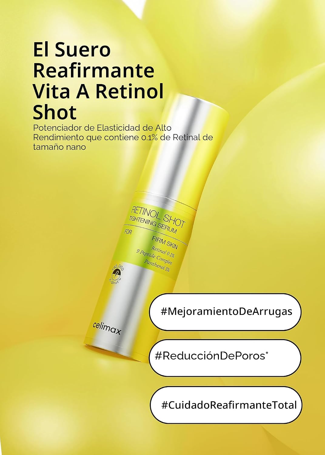 **Celimax Dúo Antiaging: Suero de Retinol 30 ml + Suero Potenciador de Retinal 15 ml | Con 0.1% Retinal, 3% Matrixyl y Vitamina A | Ayuda a minimizar poros, suavizar líneas y arrugas y mejorar la apariencia de firmeza y textura de la piel.**
